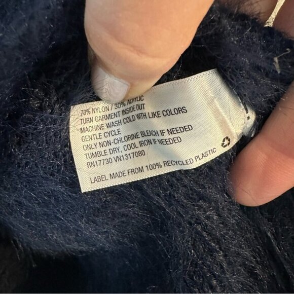 A New Day | Red Black Blue Stripe Eyelash Sweater Size Medium - Picture 8 of 8